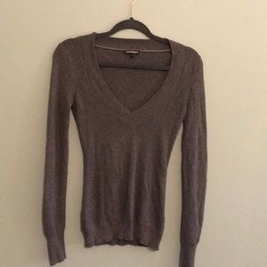 Express grey v-neck sweater